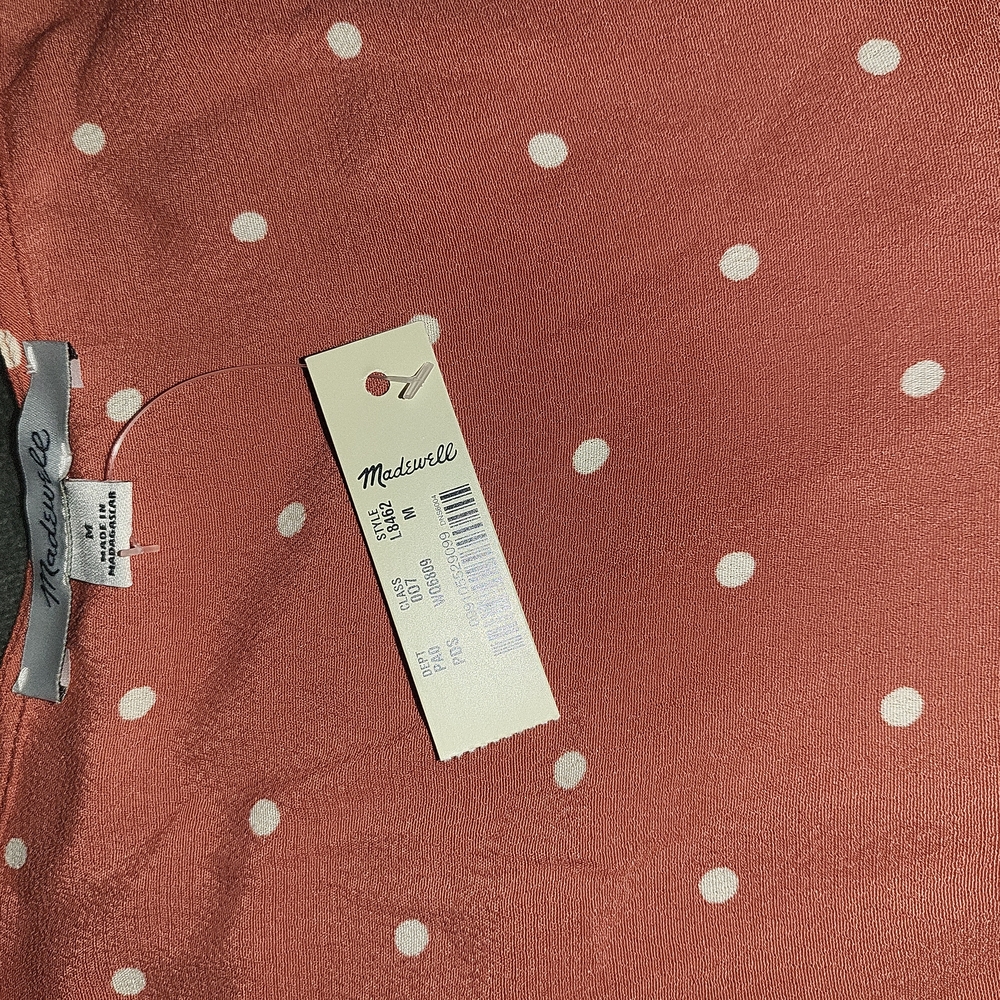 Madewell Polka Dot sash tie wrap top - Picture 3 of 3